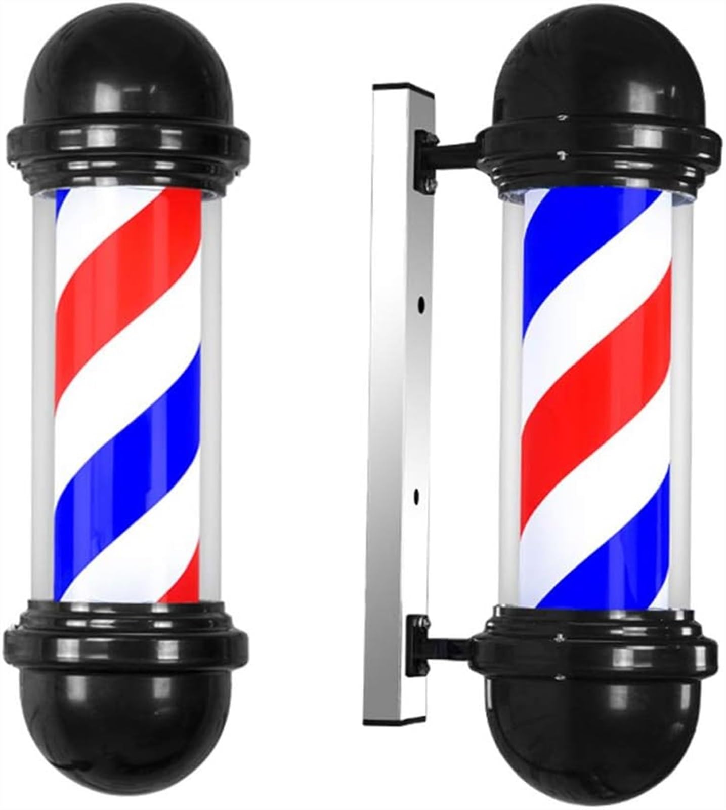 バーバーポール 赤・白・青ストライプ