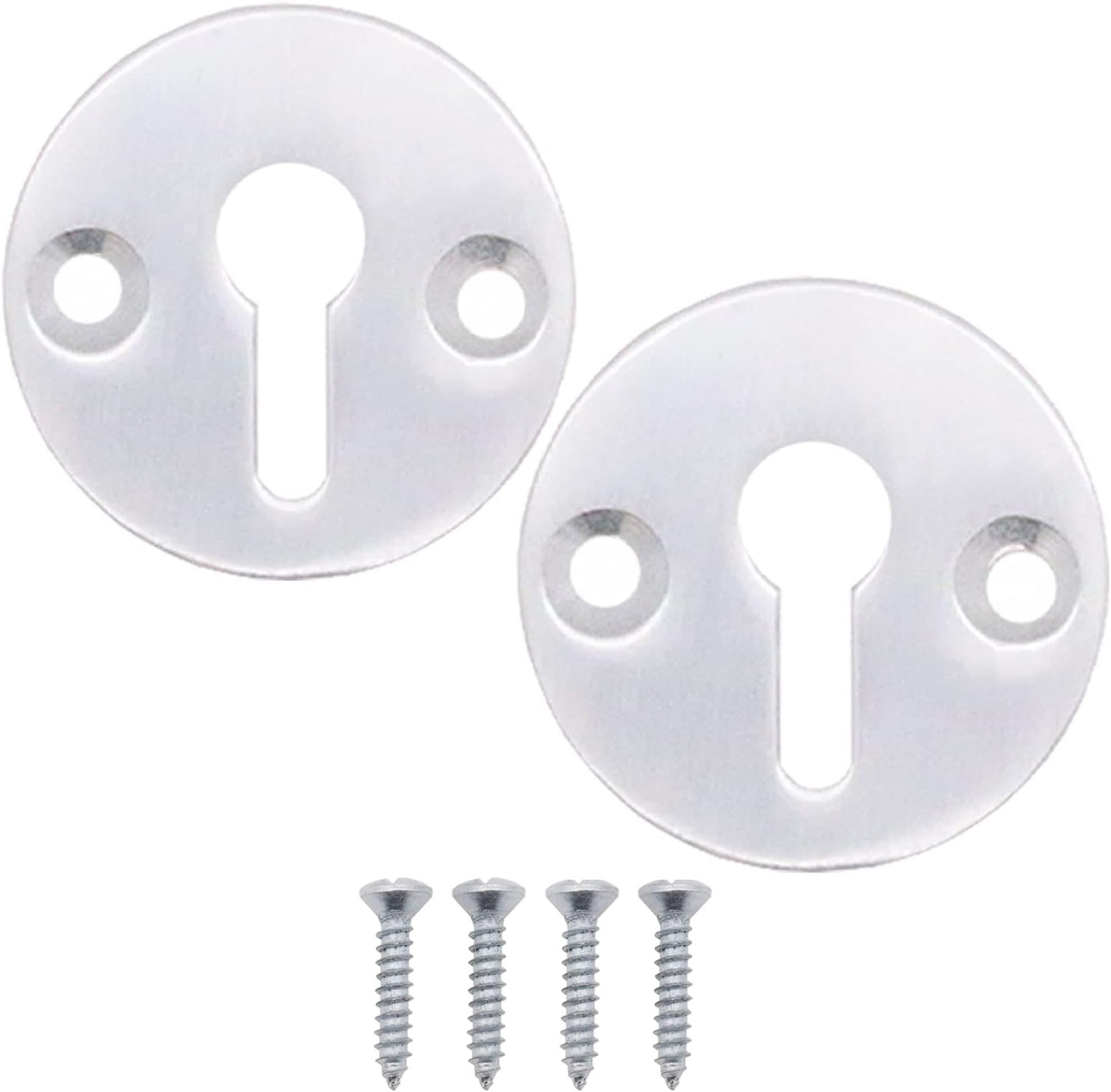 EAI Keyhole Escutcheon Key Cover | 32mm | Pack of 2 | Satin Aluminium