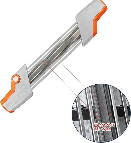 Miniatura 2 de Afilador de motosierra 2 en 1 para cadena de sierra P de 3/8 pulgadas, mini afilador de sierra de cadena fácil de limar para cadena de sierra de