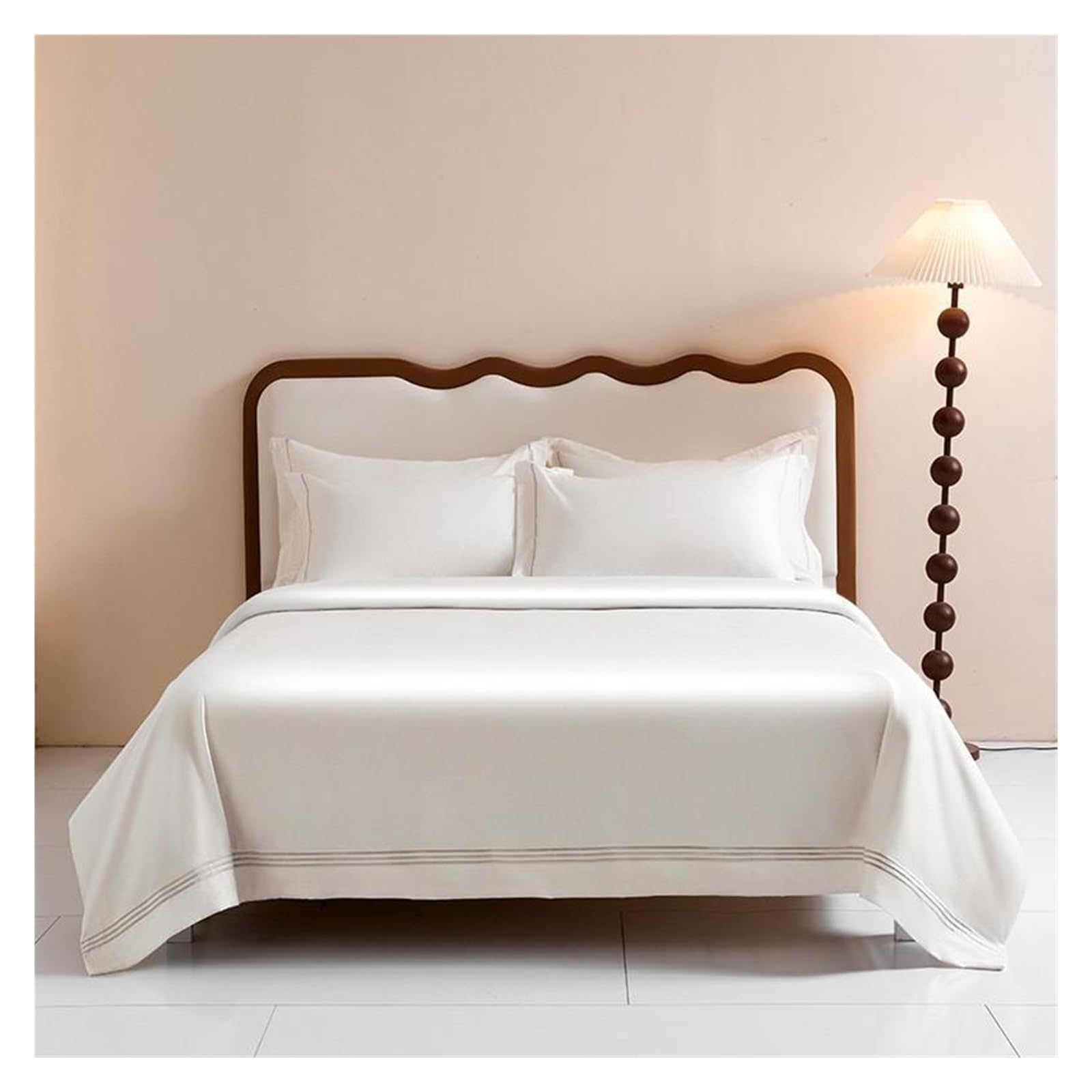 Housse de couette coton blanc broderie argent 150x200 chic
