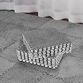 Flutesan 15 Pcs Winter Plush Carpet Squares Puzzle Floor Mat Foam Floor Mat Interlocking Carpet Tiles with Border Fluffy Soft Climbing Area Rugs for Playroom Bedroom Nursery(Gray)