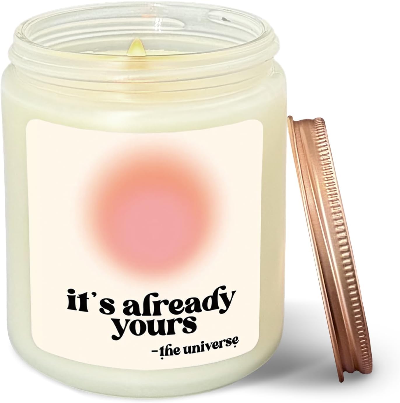 no Words just hugs Candle, Pink and Orange Decor Lavender Candle, Cool Girl Candles Positive Engagement Gifts for Women, It’s Already Yours The Universe Scented Candles