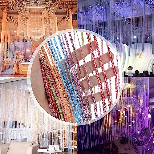 Beaded Door Curtain Fly Screen, Door Fly Screen Curtain 39.37x78.74 inch Extra Length Tassel Hanging Lightweight Shiny Decorative Fly String Curtains for Doors for Windows, Doorways Rainbow Color - Image 3