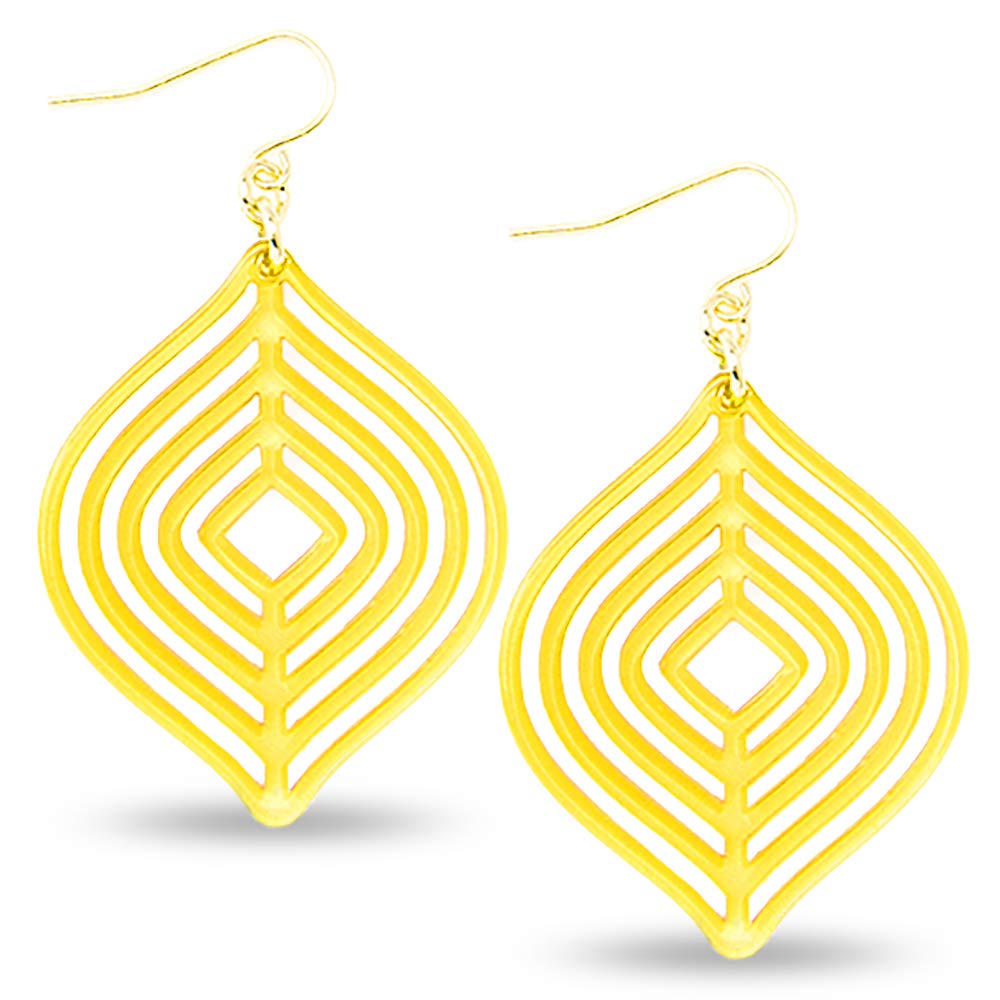 ZENZIIAcrylic Earrings Resin Layered Leaf Drop Dangle Earrings with Gold Post fasion gift for Women Girls