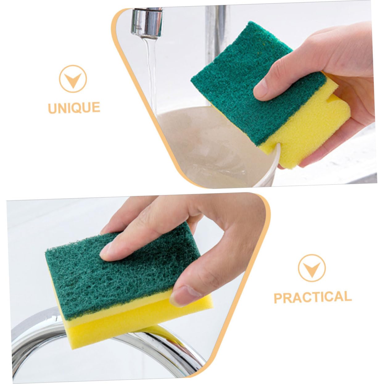 Zerodeko 5 Set Cleaning Sponge Pad Di Grandi Dimensioni Spugne Macchia Pastiglie Strofinare Per Piatti Piccolo Lavastoviglie Purga Cucina Tampone Sponge Scrubber Spugna 10 Pezzi*5