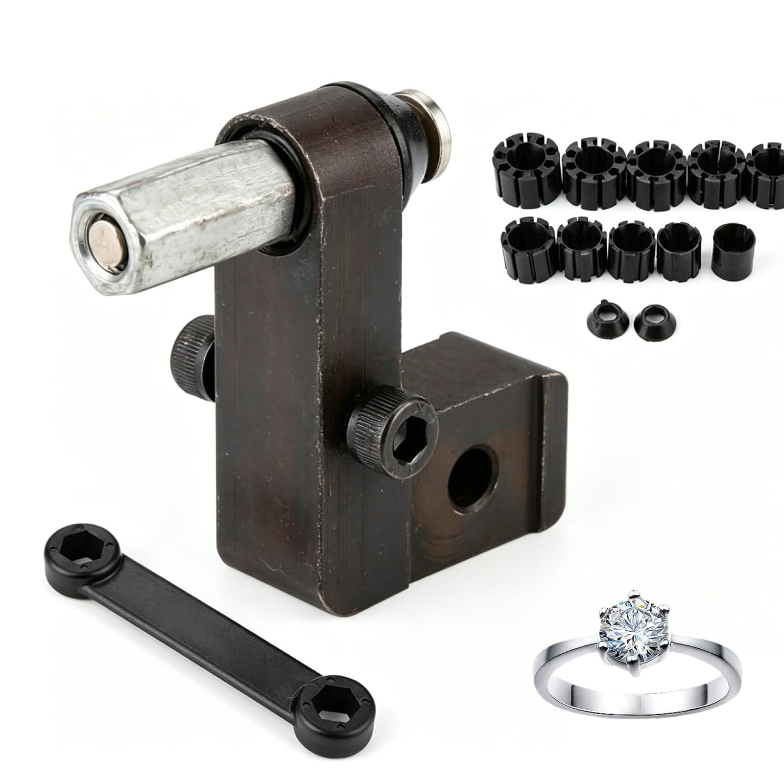 Kit d'outils de réglage de pierre avec canal de serrage pour bijoux