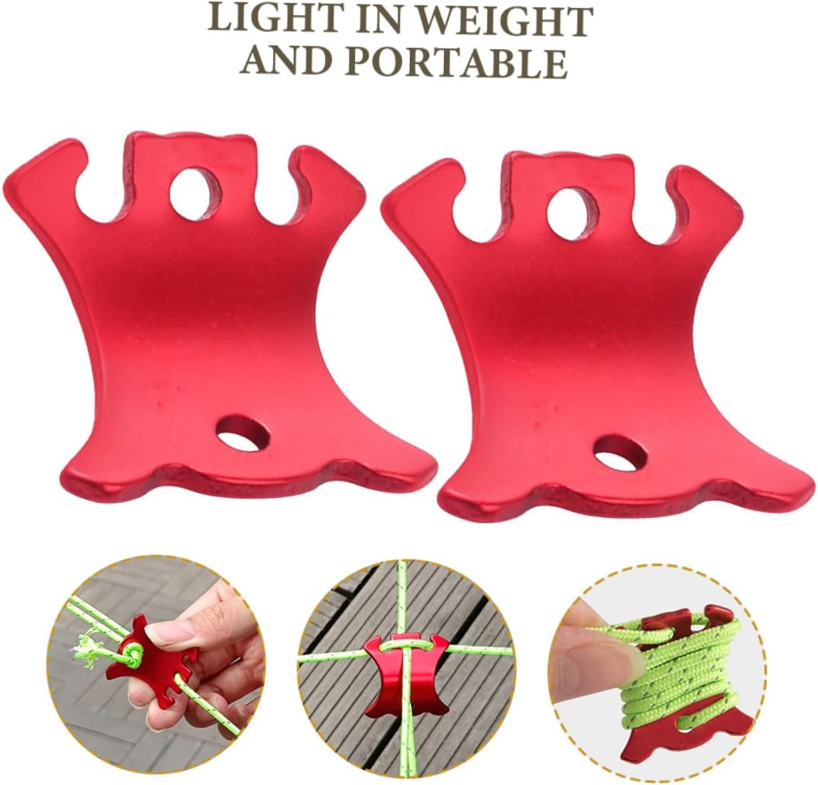 6Pcs Lightweight Rope Adjusters Portable Fasteners for Camping Tents Outdoor Use and Versatile Rope Tighteners