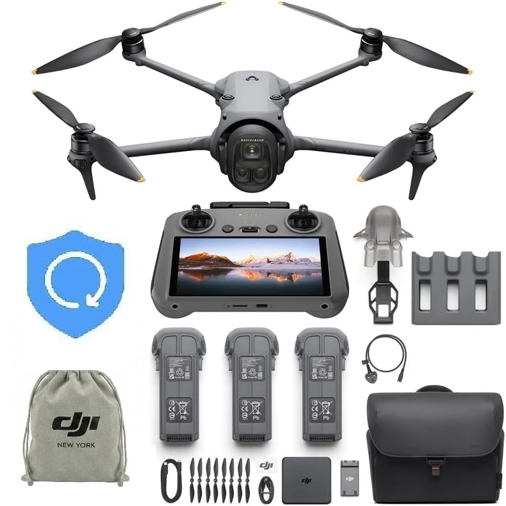 DJI Mavic 4 Pro Fly More Combo with DJI RC 2, (Including 1-Year NYC Care Plan) Flagship Tri-Camera Drone with 100MP 4/3 CMOS Hasselblad Camera, 30km/18.6mi Video Transmission, 51-Min Max Flight Time, Charging Hub, and More