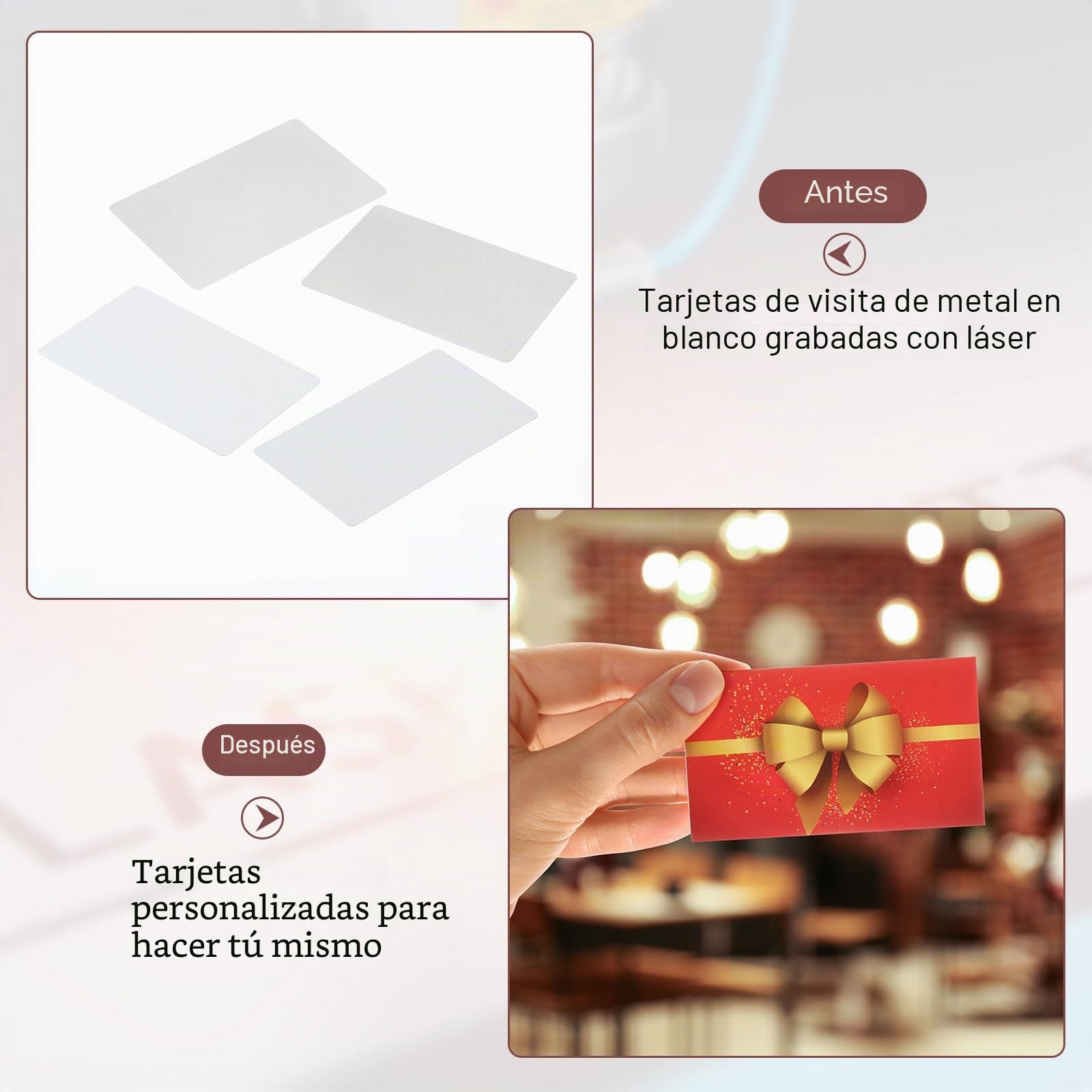 PATIKIL 100 Pcs Sublimación Metal Visita Tarjetas 0, 45mm Grueso Blanco | En Blanco, Aluminio Imprimible Nombre Tarjeta, 3, 4x2, 1 pulgadas, para Personalizado Bricolaje Impresión