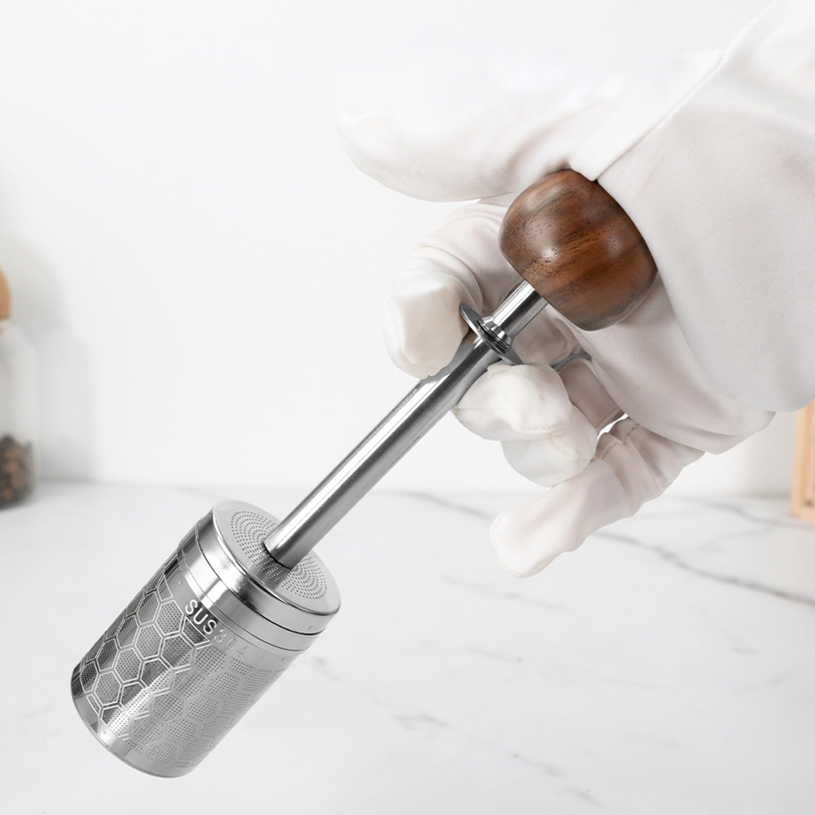 Passoires à thé Extrudées pour thé en Vrac, Filtre à café en Acier Inoxydable 304 avec Longue Poignée pour Tasse et Théière, Petits Trous pour la Préparation du café