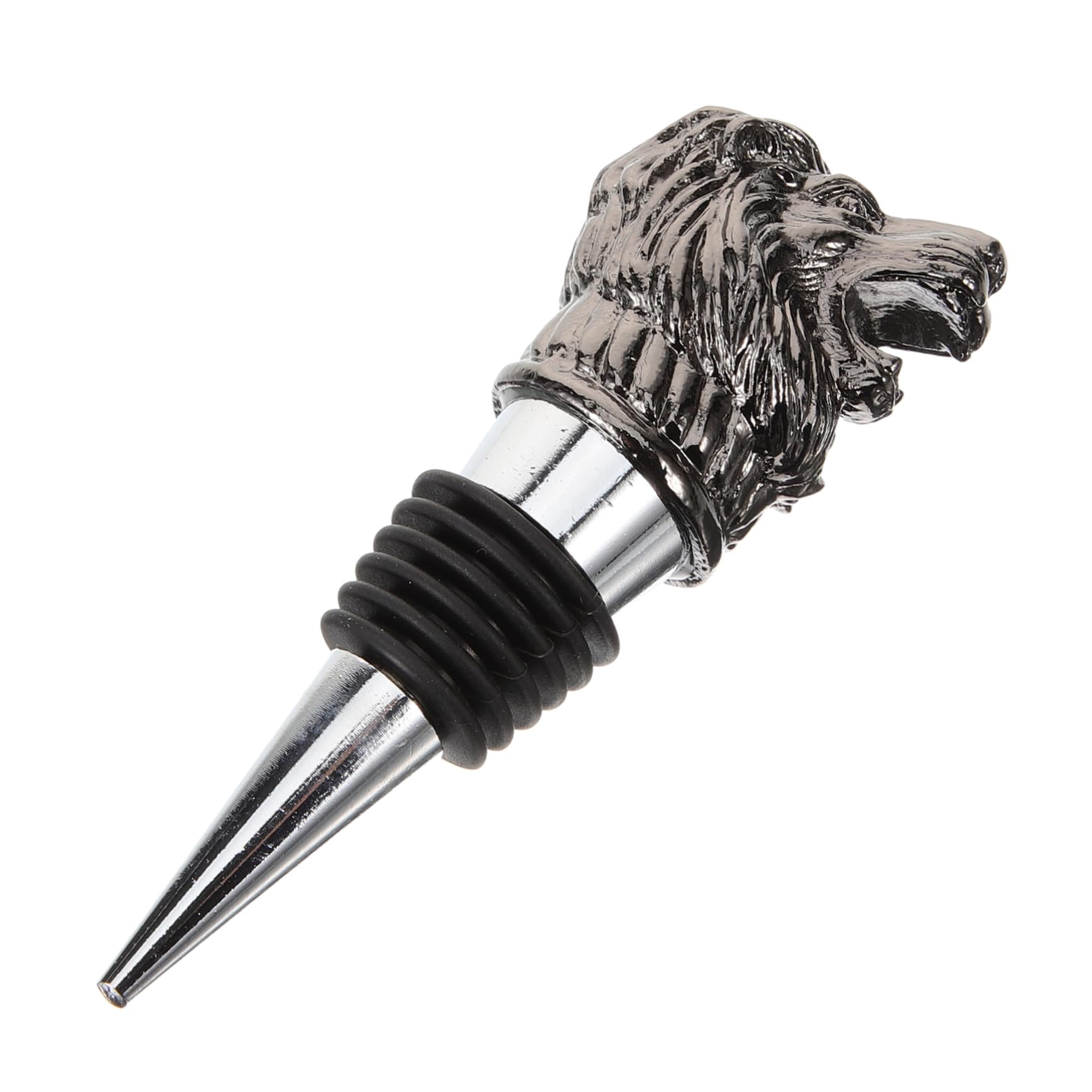 Ciieeo Animal Shape Wine Bottle Stopper Lion Head Decorative Wine Pourer Vacuum Seal for Freshness Sturdy Metal Design for Parties and Special Occasions