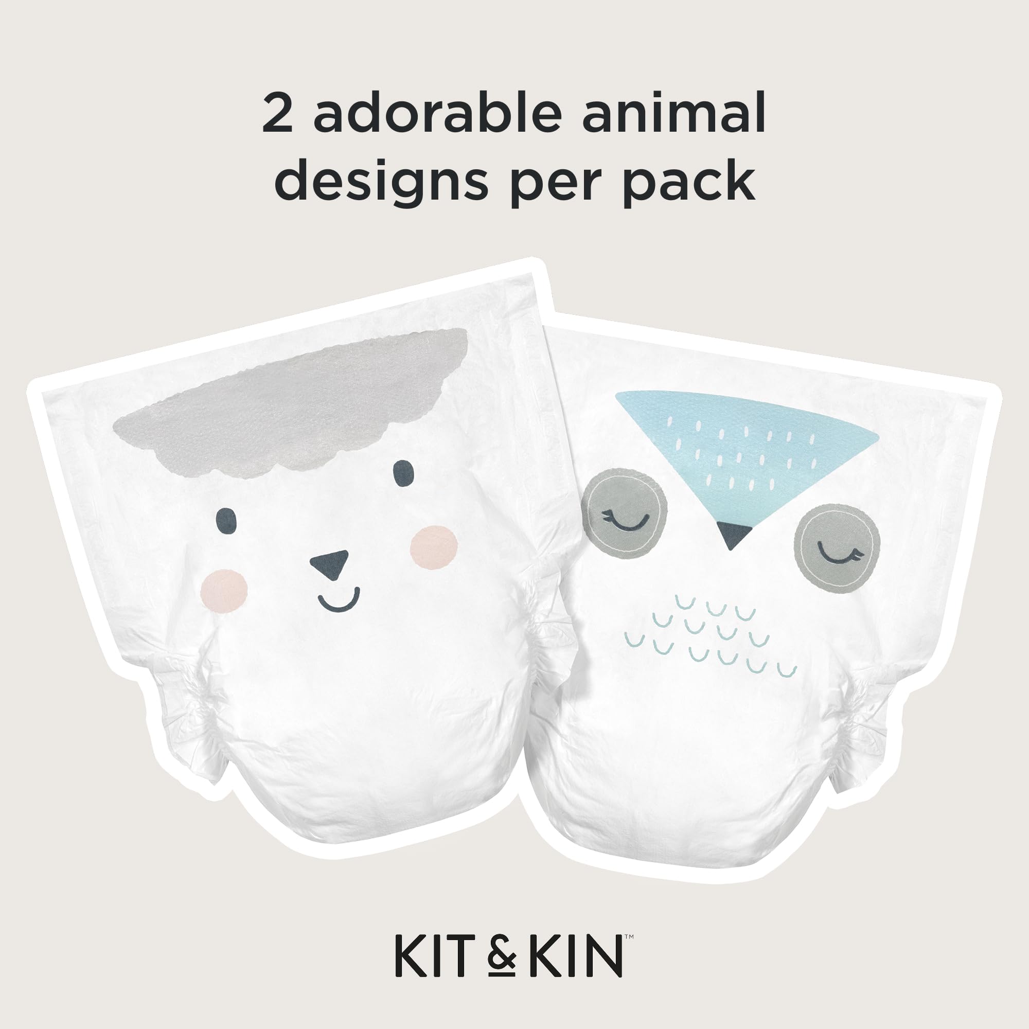 Kit & Kin Premium Eco pieluchy dla niemowląt rozmiar 1 | noworodek 2-5 kg | opakowanie 152 pieluszek | na bazie roślin i hipoalergiczne | doskonała ochrona przed wyciekiem | wegańskie i wolne od