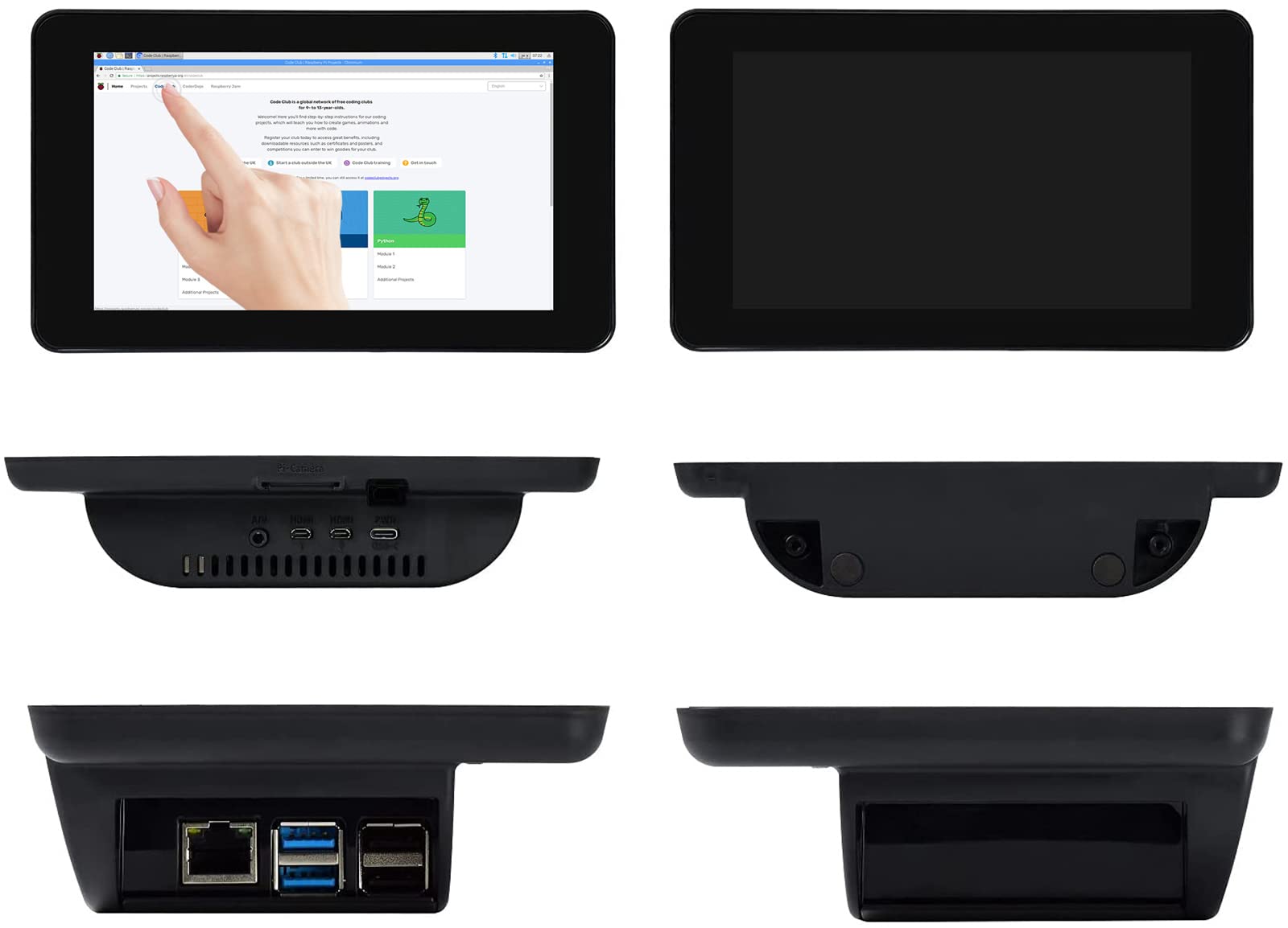 Waveshare 7 Zoll DSI LCD Touchscreen Display mit Schutzhülle für Raspberry Pi 4B, 800x480 TFT Bildschirm Monitor Kapazitives Touch Display Unterstützt Raspbian/Ubuntu/Kali/Win 10 IoT