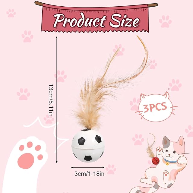 Foto 2 de 7 de MVOLEGDE 3 bolas de juguete para gatos superelásticas, juguetes interactivos para gatos