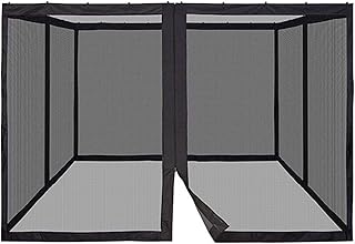 belupai Gazebo Universal Replacement Mosquito Netting,10x10/10x12ft Gazebo Mosquito Netting,Outdoor Gazebo Canopy Mesh Netting Screen,4-Panel Screen Walls with Zipper (Mosquito Net Only)