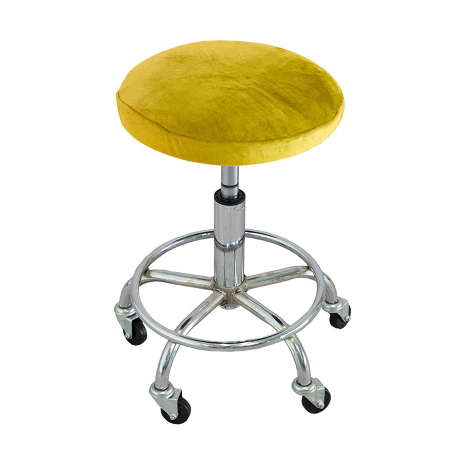 GUYIRT Stool Cover Round, Round Bar Stool Cover, 2 Pieces Velvet Stool Seat Covers, Feature Stretchy Thick Bouncy Fabric Washable-green 1-Set of 2