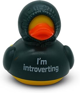 Funny Rubber Duck – Hilarious Decorative Duck for Bathroom, Desk, or Gag Gift – Quirky Collectible with Sarcastic Quote – Great Gift for Adults, Coworkers, or Friends-Introverting