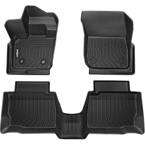 GINOWY-Floor Mats for Ford Fusion & MKZ 2017-2020, TPE All Weather Protection Fusion Car Floor Mats, Custom Anti-Slip Rubber Floor Liners for Lincoln MKZ Car Accessories Black