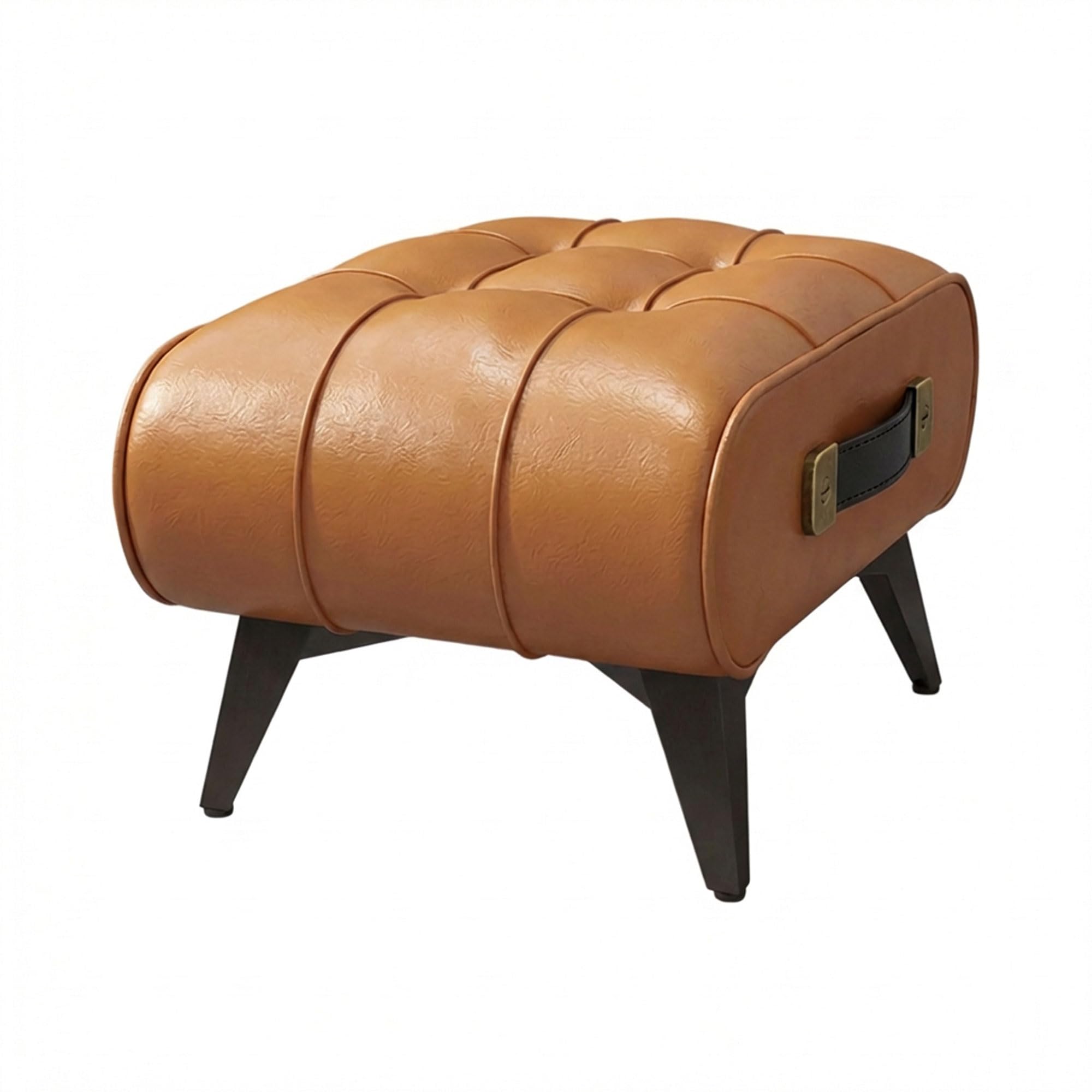 FRANKYSTAR® Kumo - Sgabello Pouf Ottomano Moderno 35,5x25x30 cm Poggiapiedi Panca Moderna in Similpelle Cuoio