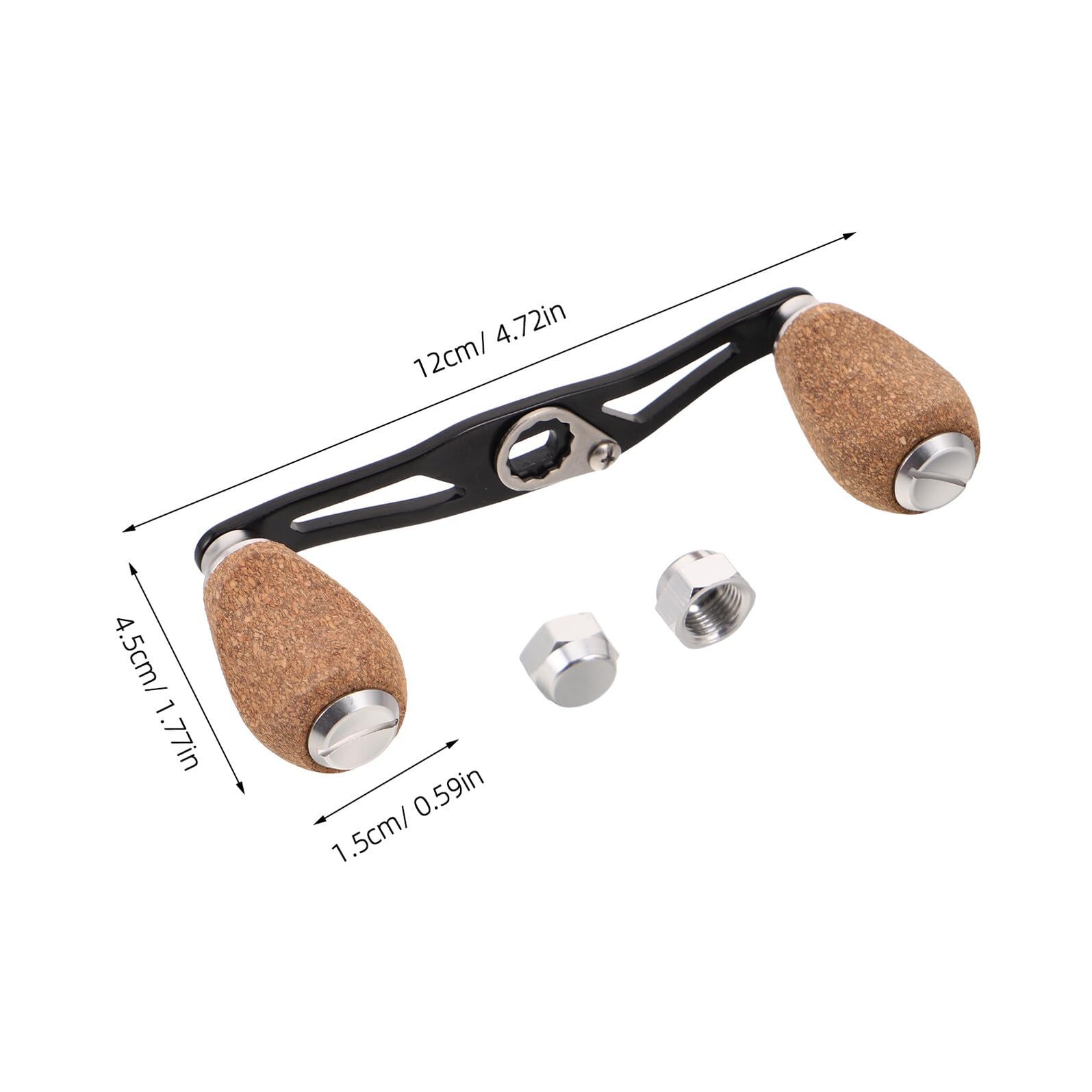 Accesorio de Manivela para Carrete de Pesca Baitcasting 4 Rodamientos, Perilla de Madera, Compatible Mano Izquierda y Derecha, Repuesto para Pesca en Lagos