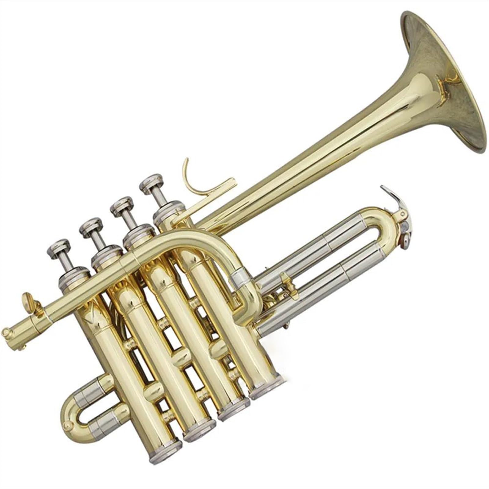 Anfänger Trompeten Professionelle Hohe Trompete Bb Piccolo Trompete Messing Gold Silber Anfänger Edelstahl Trompete(Gold)