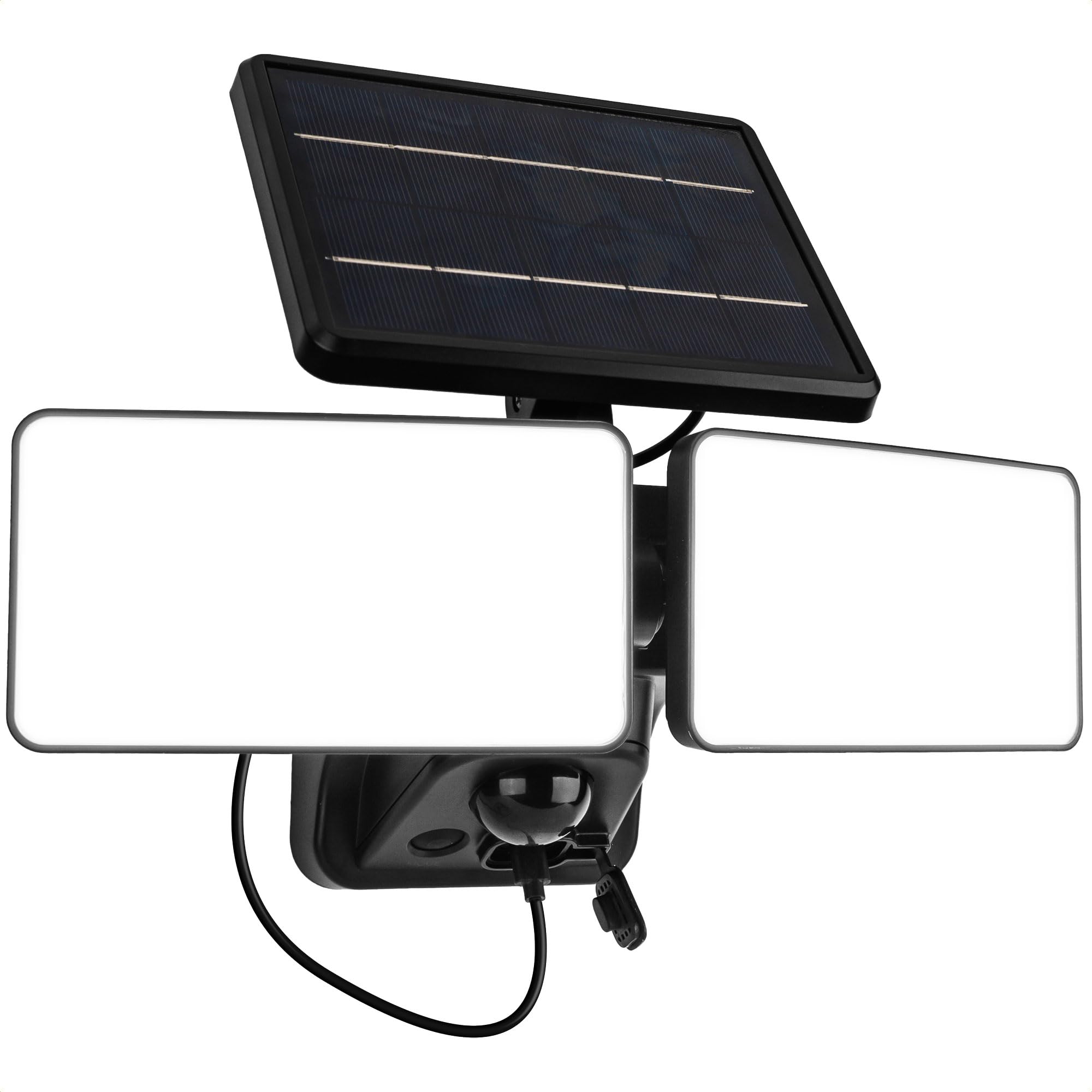 Brendz Faretto LED con sensore di movimento, 600 lumen, IP44, impermeabile, durata della luce regolabile, lampada da parete solare per esterni, faretto LED con sensore, Skye, faro