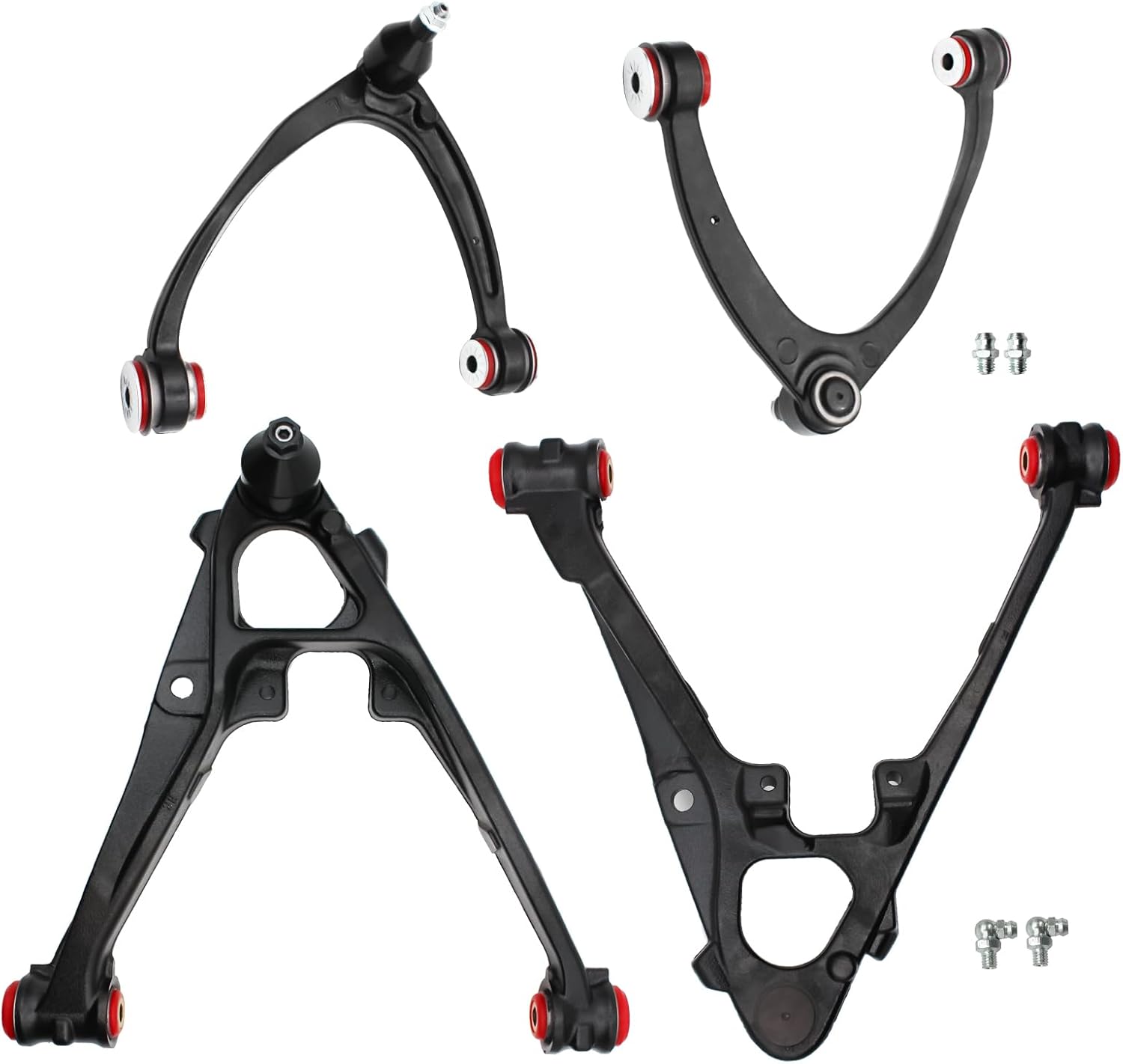 Front Lower & Upper Control Arms for Chevy Silverado 1500 GMC Sierra 1500 Suburban 1500 Yukon XL 1500 Avalanche Tahoe Yukon, Front End Control Arms Suspension Kit with Assembly Replacement (4pc) Front Lower 4 PC