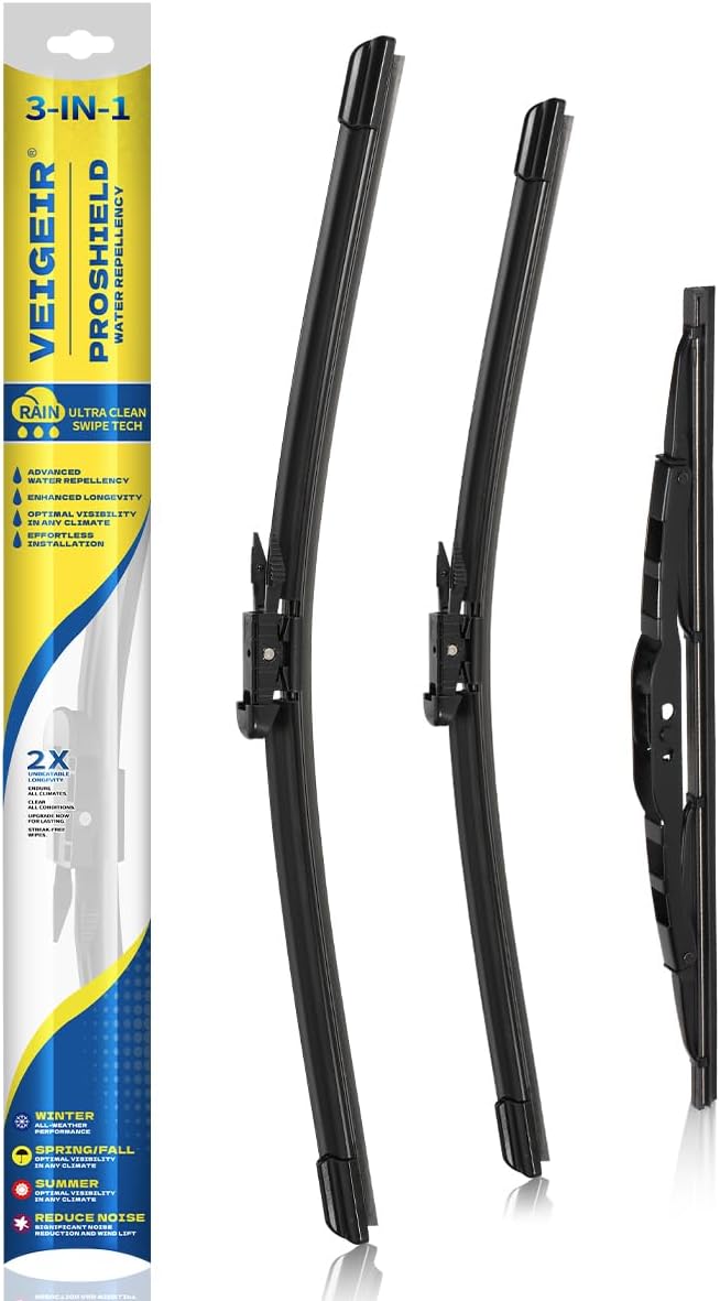 3 Pack Windshield Wiper Blades Compatible with Chevrolet Traverse 2018-2023, Front and Rear, 24" 20" 10"