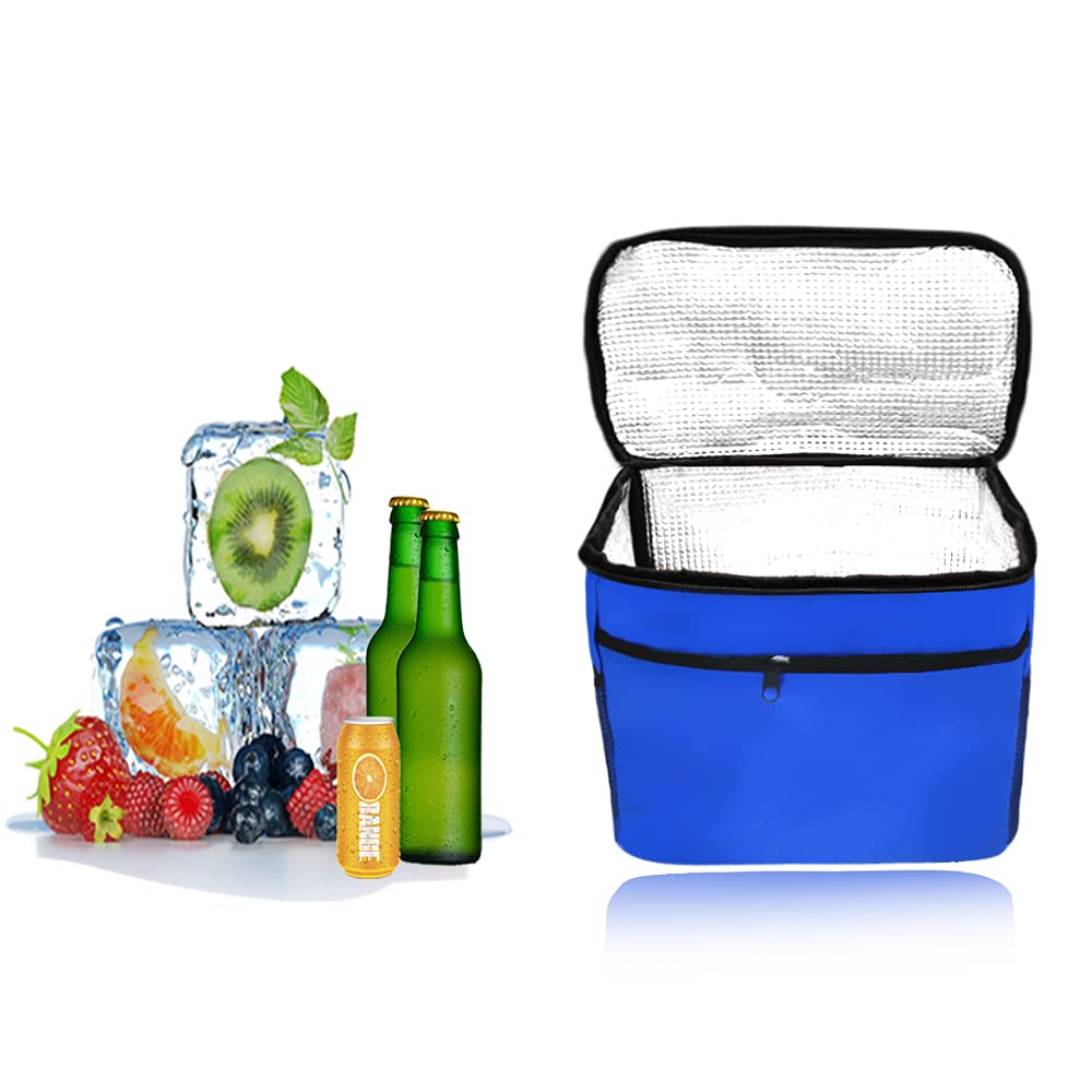 HIQE-FL Bolsa Isotermica para Almuerzo, Bolsa Nevera para Playa, Camping y Picnic, (Blau)