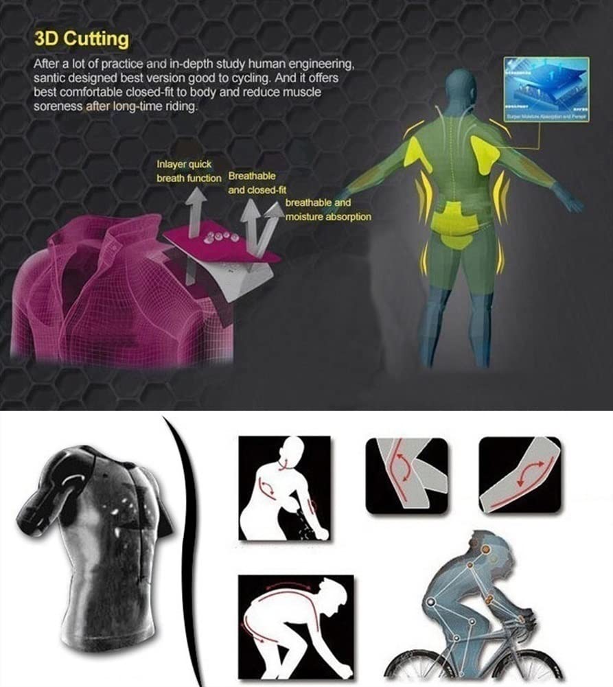 Ropa de triatlón masculina Sumiten de verano Singlevess Cycling Jersey Set traje Mtb Establecer zip completo 9d gel Mono deportivo CYTSH (Color : 04, Size : XXS)