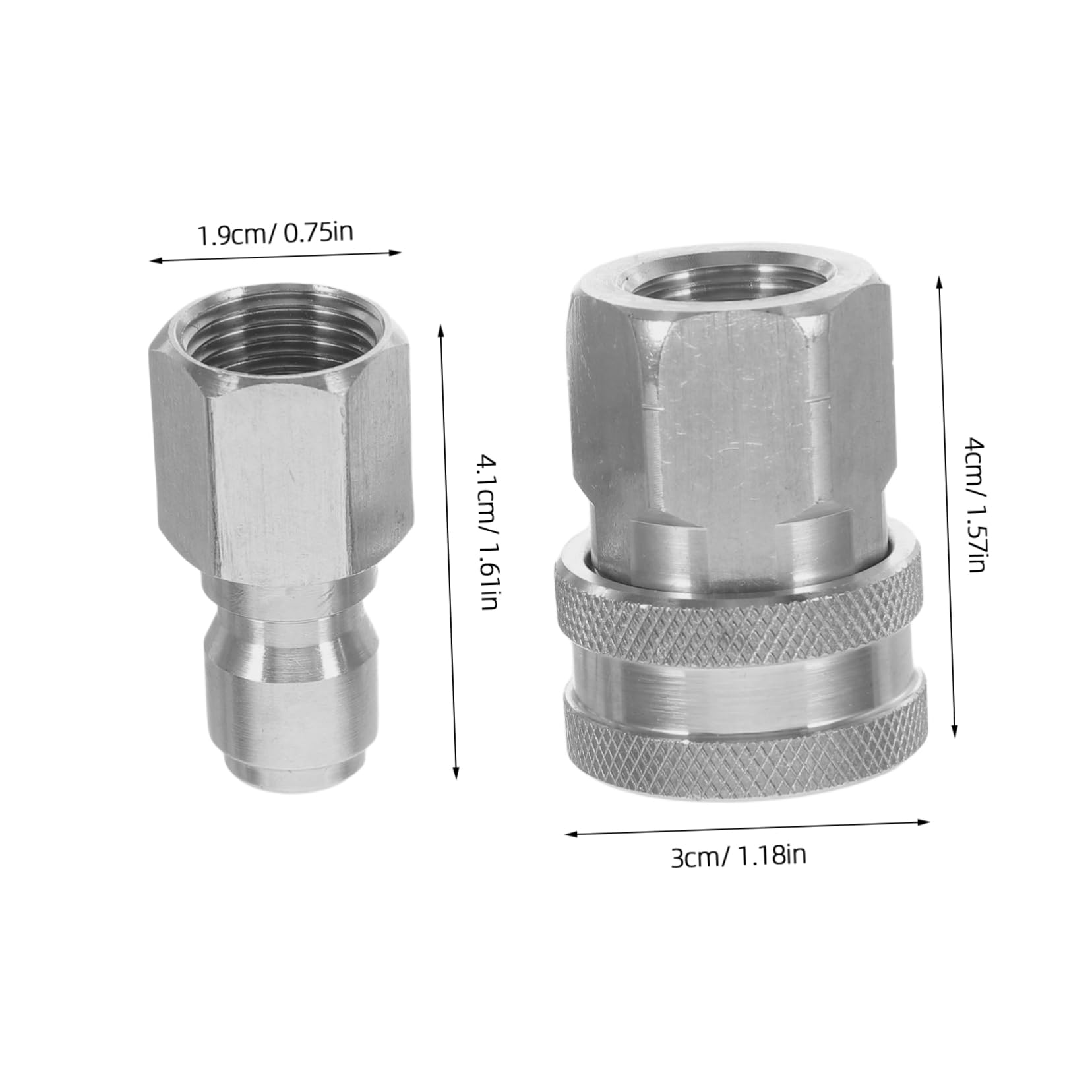 HEMOTON 2sets Raccordo in Acciaio Inox per Idropulitrice Innesto Rapido Npt da Adattatore Maschio-Femmina per Tubi Flessibili Accessori per Idropulitrice