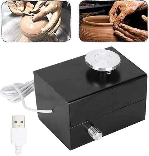 Miniatura 2 de Mini máquina de rueda de cerámica, mini máquina de cerámica para hacer arcilla, velocidad ajustable de 0-2000 RPM, mini cerámica USB, herramientas