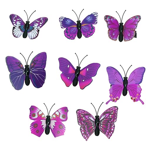Miniatura 6 de Pinzas para el cabello de mariposa Penta Angel, 8 piezas de estilos aleatorios con purpurina realista 3D de mariposa, accesorios para mujeres y