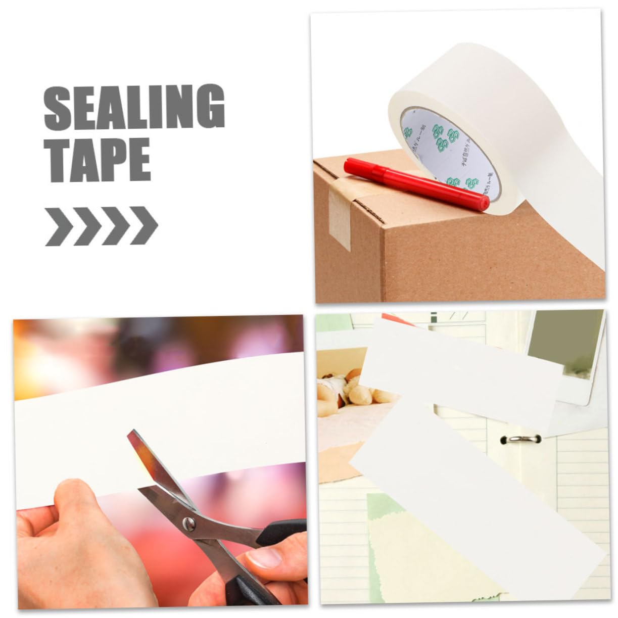 GRIRIW Writable Kraft Packing Tape 2 Rolls White Paper Shipping Tape Strong Adhesion Sealing for Carton Boxes Diy and Mailing Use - Image 2