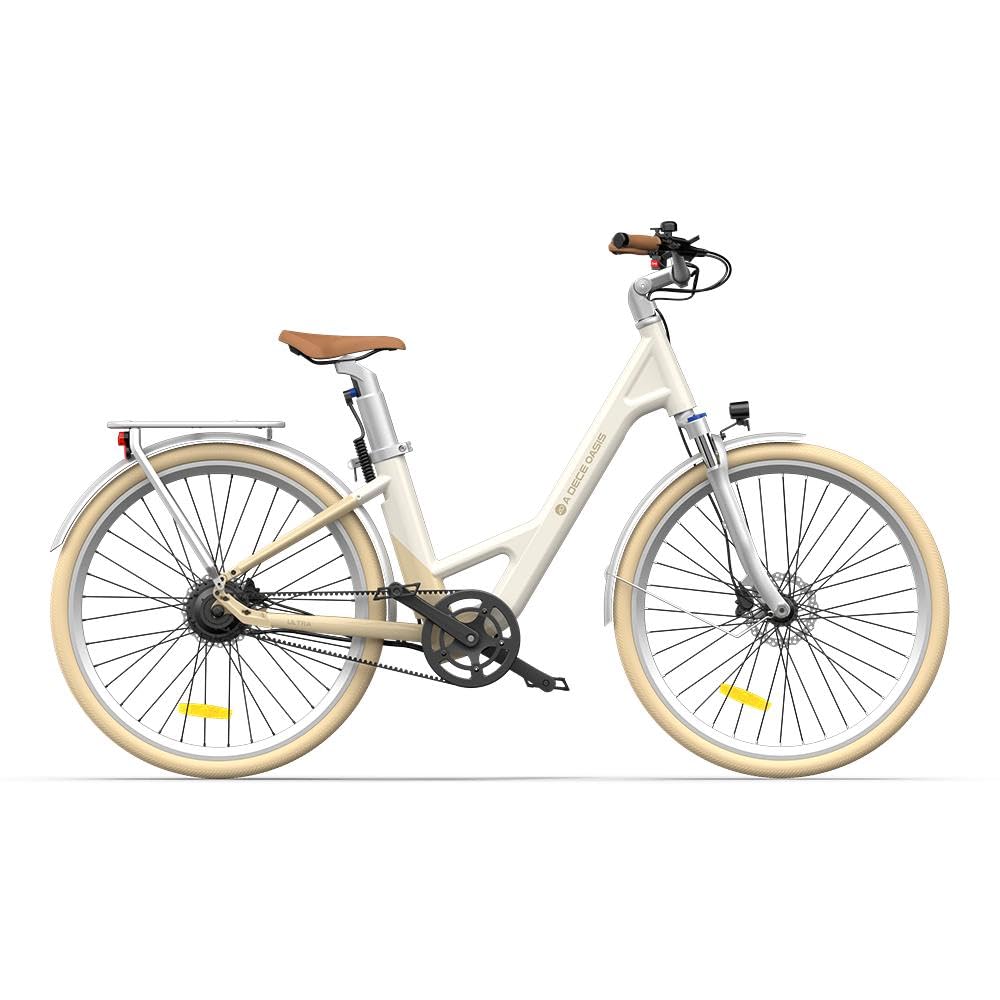 ADO E-Bike Air28 Ultra Elektrofahrrad,Pedelec Riemenantrieb,Citybike,e Bike 28 Zoll, 3 Gang, Automatikschaltung, 250W,25KM/H,ADO APP,LCD,Heckmotor, Gepäckträger, ebike Damen/Herren (Gelb) Sport & Freizeit