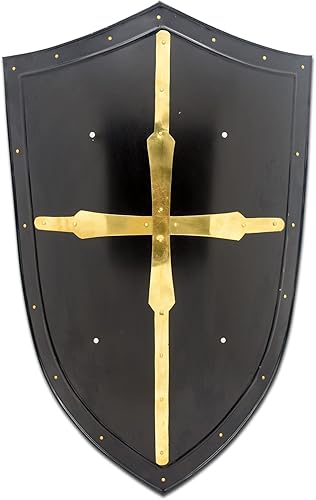 Medieval Warrior Knight Templer Crusader Shield 18G Steel LARP