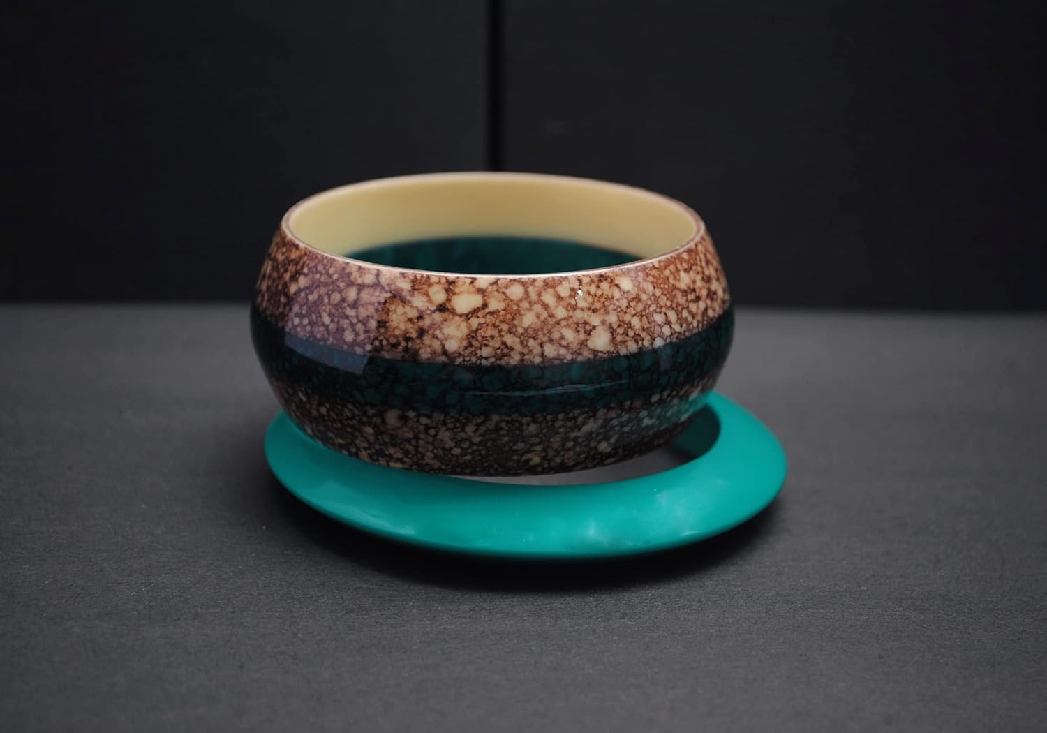 Touch of Crown – Handmade Value set of Spray Art Resin Bangles in Aztec Brown & Capri Breeze Blue Wedge-shaped Bangle Satin Smooth Polished in pure cotton designer gift bag for girls & women