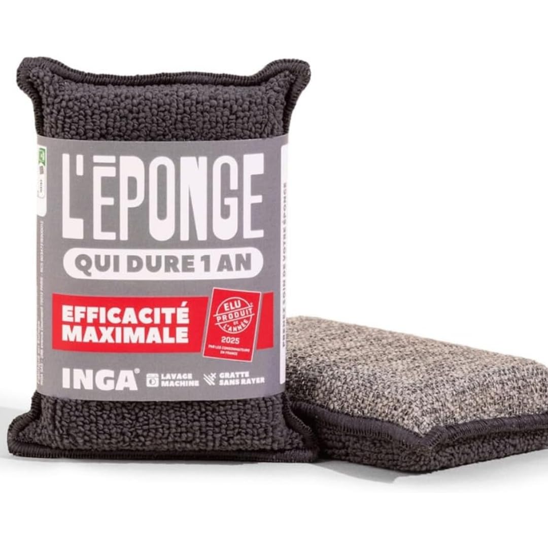 Eponges Réutilisables Lavables INGA 2 Pièces Fabriqué en Europe