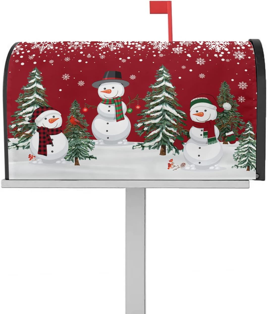 Christmas Snowman Mailbox Cover Red Mailbox Wraps