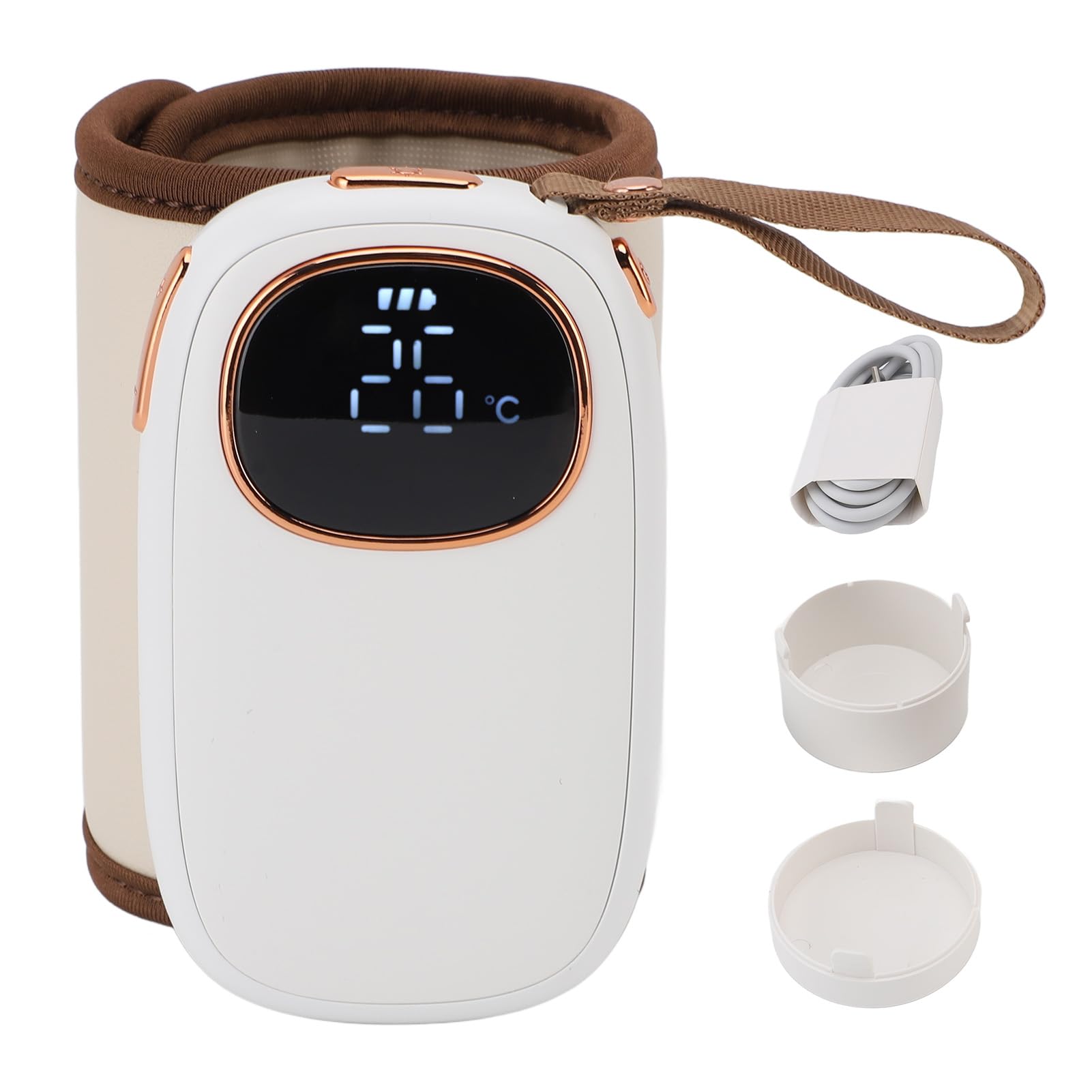 Zerodis Manchon Chauffe-biberon, Chauffe-Lait Portable USB avec Chauffage Rapide de 18 W et Température Constante, Enveloppe de Bouteille en Tissu ABS pour Les Voyages d'affaires en Plein Air, Les
