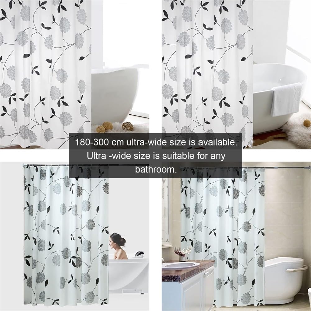 Lkw Ogechi Shower Curtain Flower Pattern Extra Large 180-300cm Wide - Image 2