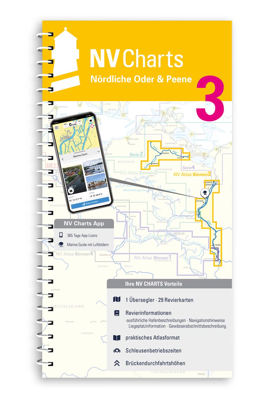 NV Binnen 3 mit App Lizenz - Binnenkarte Deutschland - Nordliche Oder und die Peene