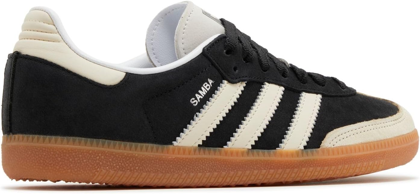 adidas Originals Samba OG Women's Sneakers, Core Black/Wonder White/Silver Metallic, Size 8