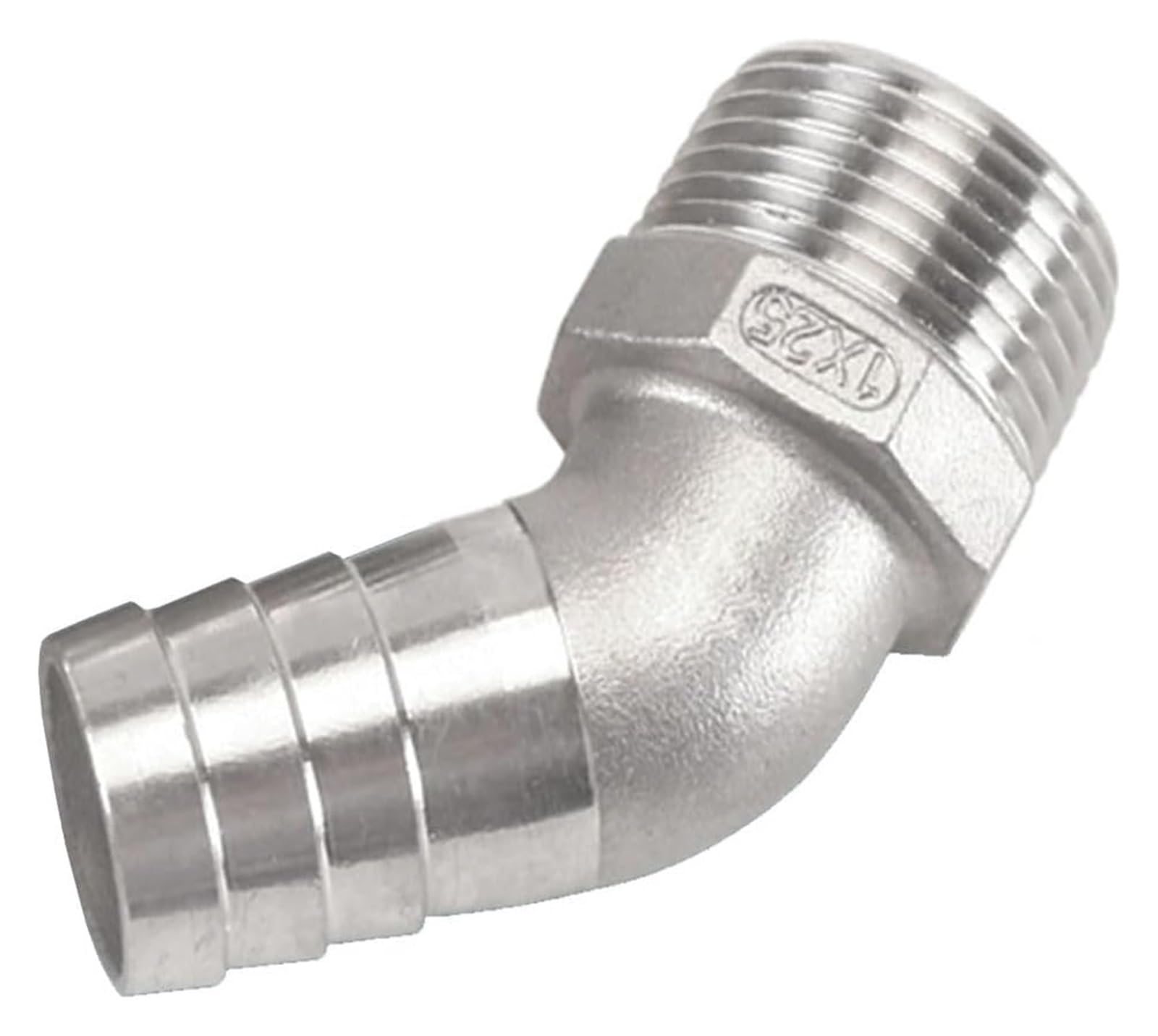 Raccords coudés, coude hexagonal à 45 degrés, 1/4", 3/8", 1/2", 3/4", 1", 1-1/4" mâle vers raccord cannelé de 6 mm, 8, 10, 15, 20, 25, 32 mm,Connecteur de tuyau(DN25*32MM)