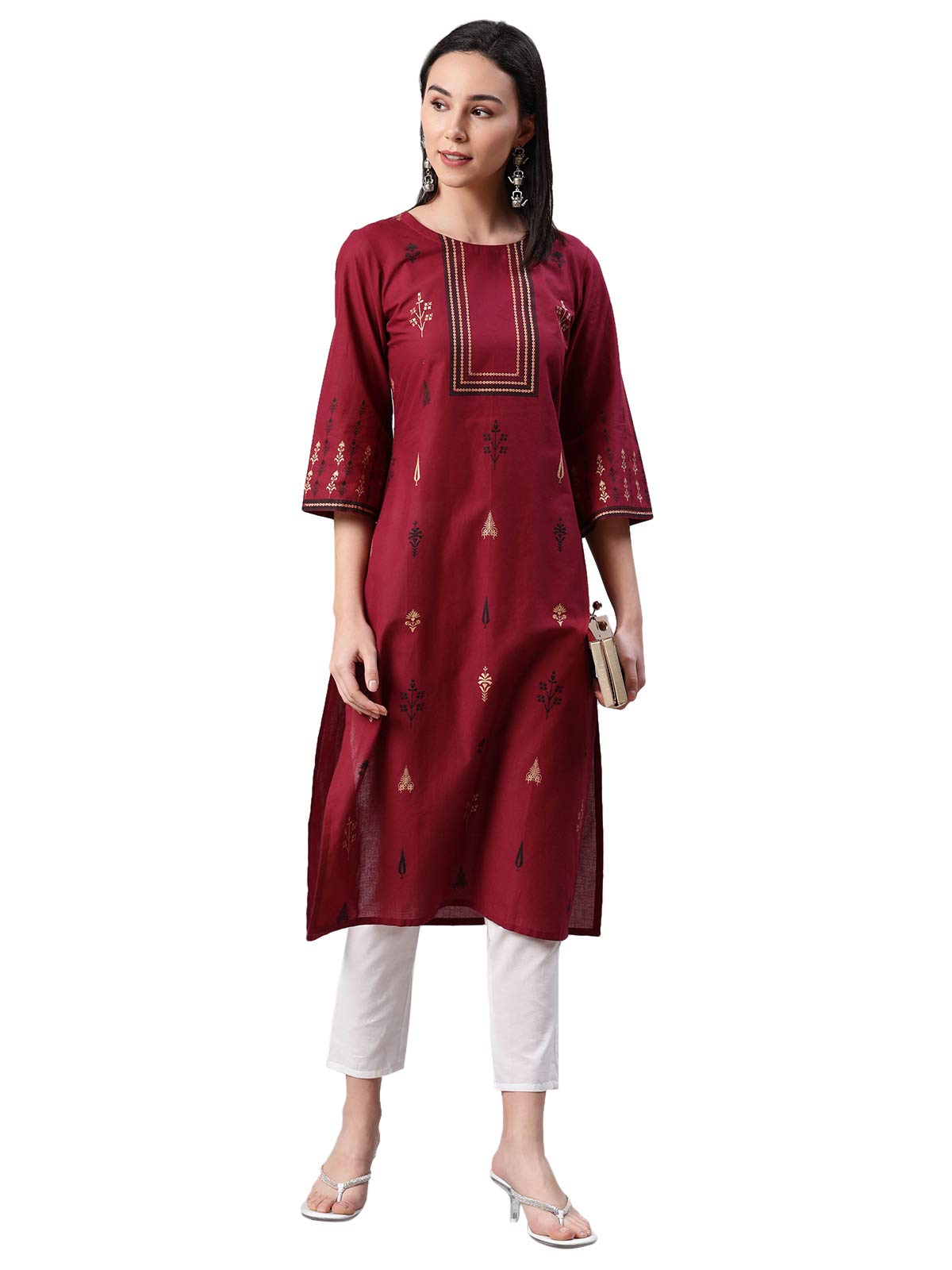 ZIYAAWomen's Rayon Straight Kurta