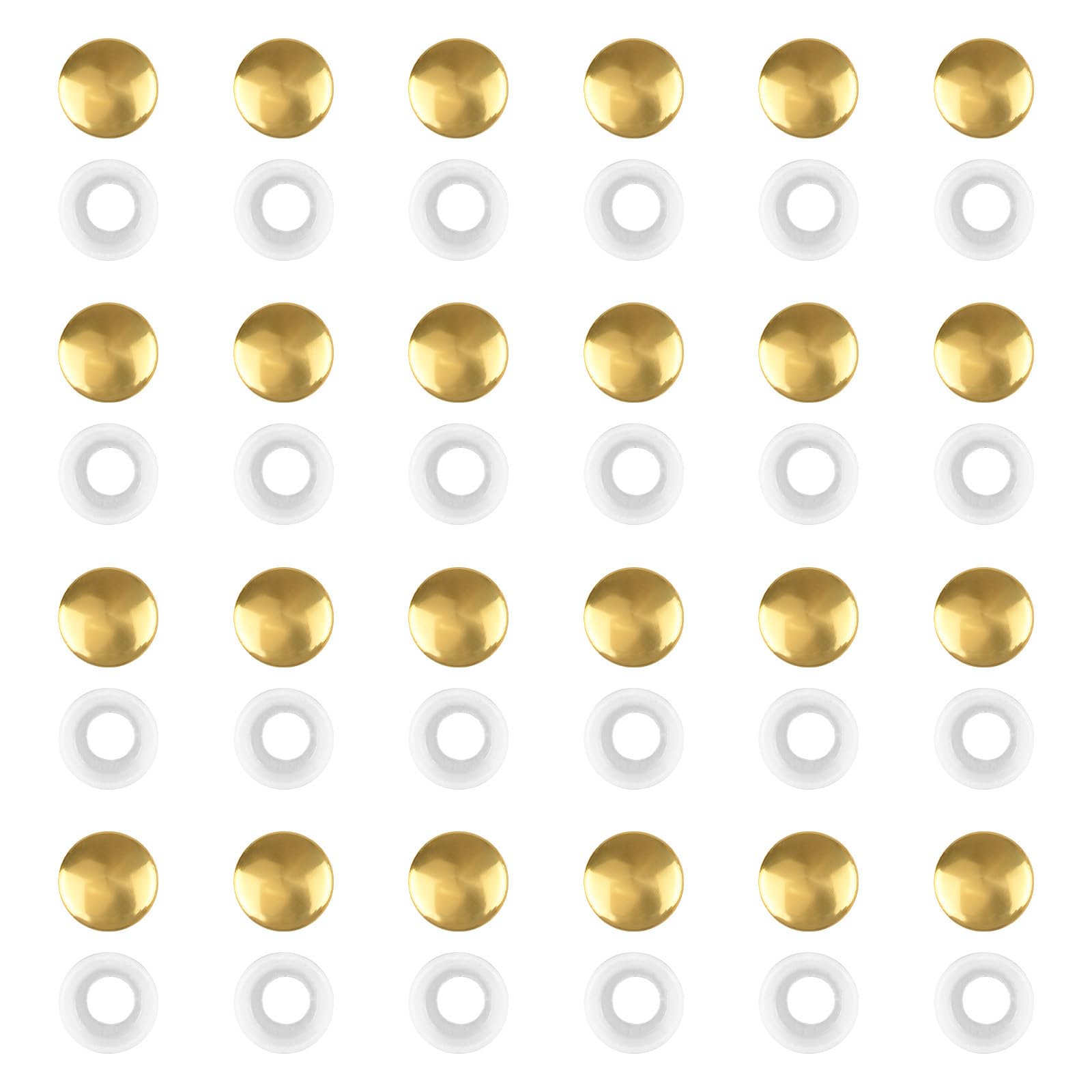 INCREWAY 100PCS Plastic Screw Covers, Gold Decorative Screw Cover, Snap-On Plastidome Caps for Furniture, Cabinets, Mirrors (Screws Not Included)