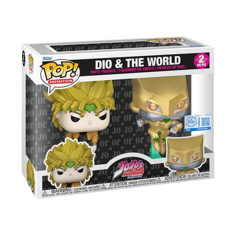 Funko POP! Animation DIO & The World 2-Pack, JoJo's Bizarre Adventure Exclusive Vinyl Figures, 4.9 and 4.6 Inches