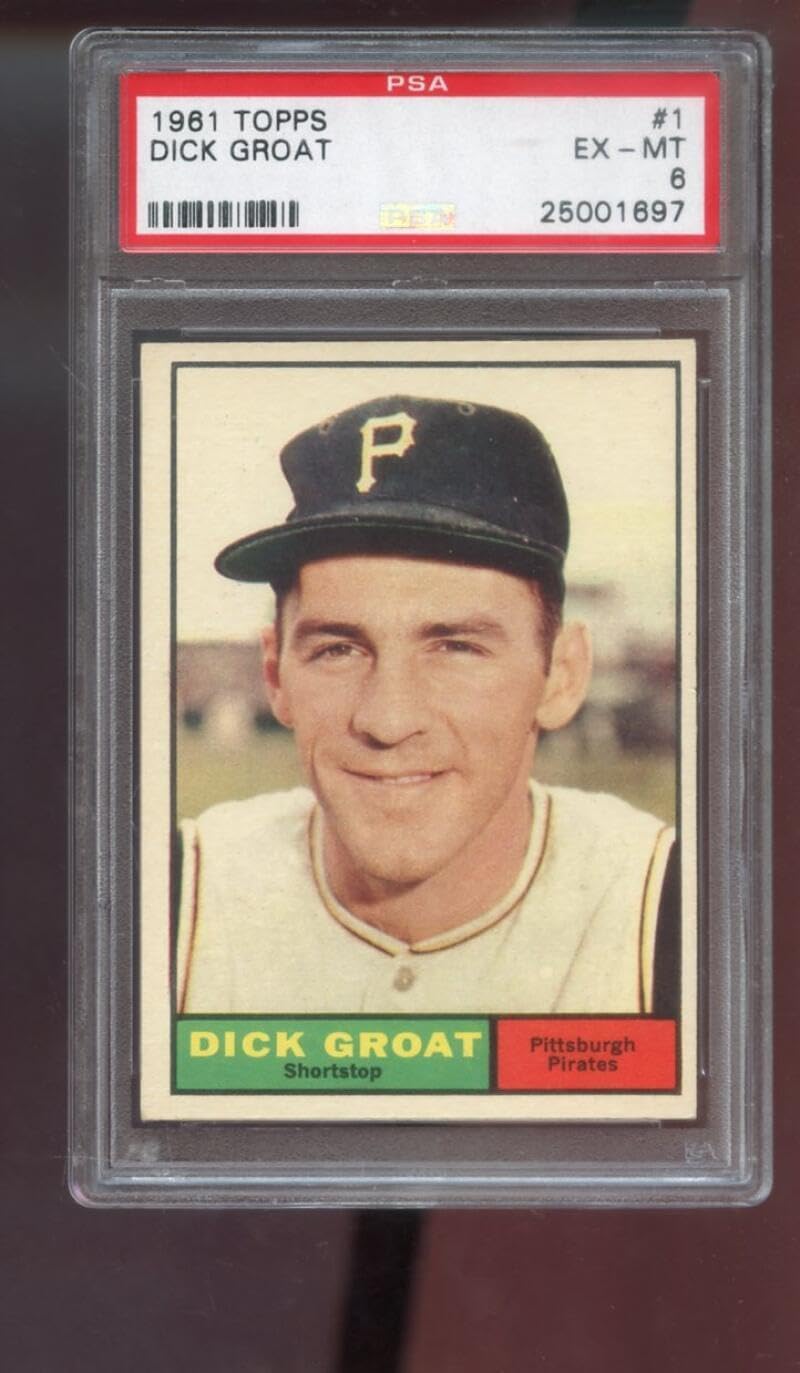 1961 Topps #1 Dick Groat PSA 6 Graded Baseball Card MLB Pittsburgh Pirates
