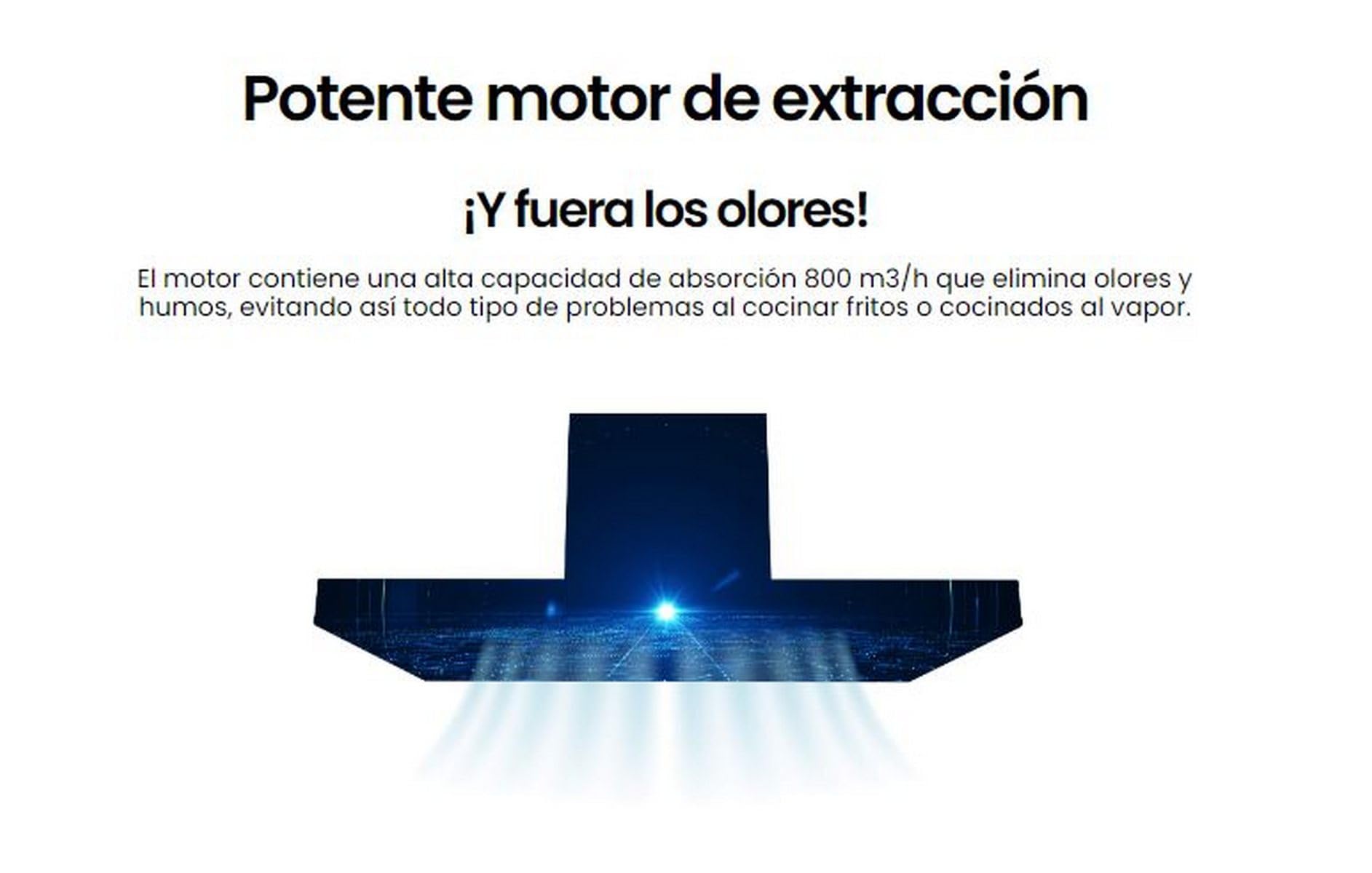 INFINITON Campana Extractora CMPT-A60I, 800 m3/h de extracción, Ancho 60 cm, Diseño en T invertida, Touch Panel,4 Niveles de potencia de succión, Función Lampara, A, Inox