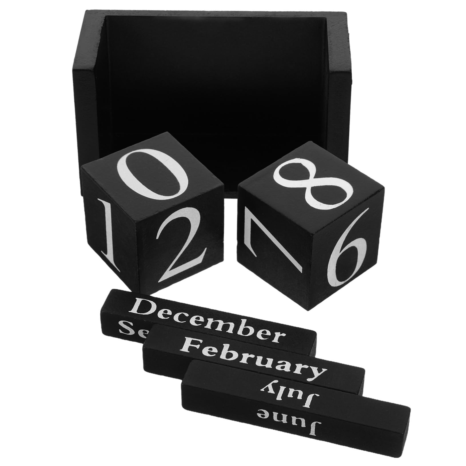 SEWACC 5St Kalender aus Holzblöcken bürodeko büro dekoration schreibtischkalender Büro Bürobedarf eleganter Holz für den Haushalt hölzern Black